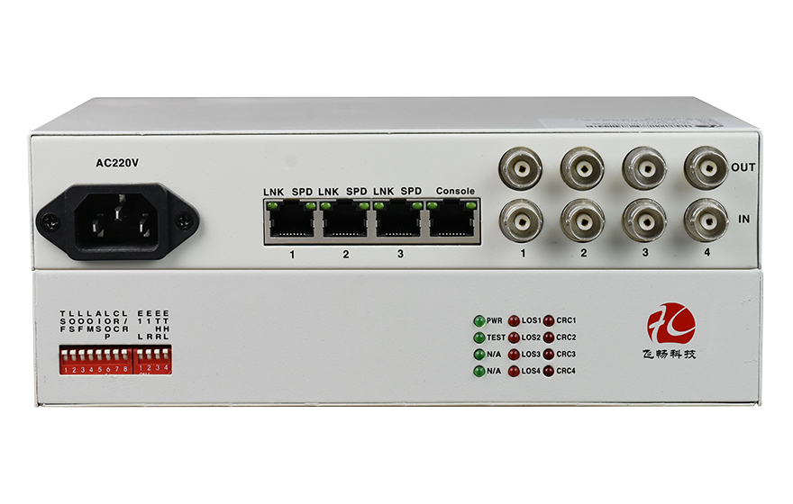 飛暢科技-4E1轉3FE+1路console網管（桌面式） 協(xié)議轉換器