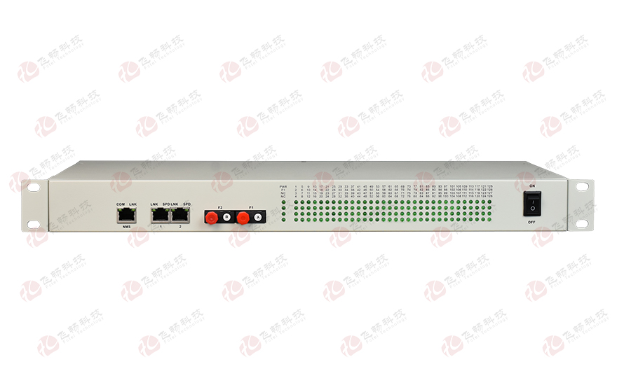 飛暢科技-19英寸機(jī)架式 128路開關(guān)量（帶LED指示） 光端機(jī)